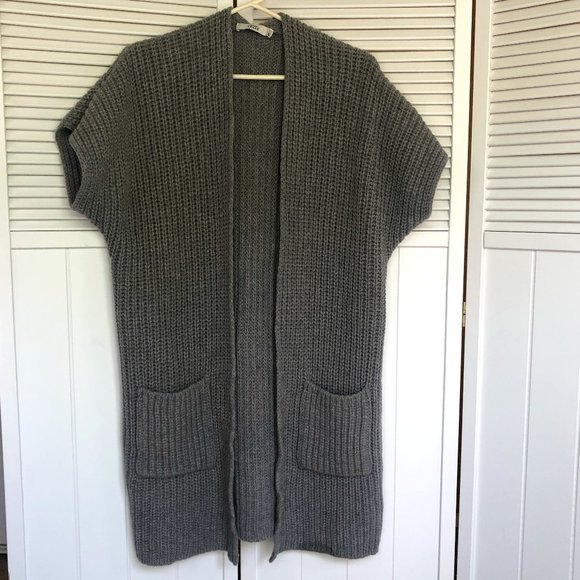 0039 Italy Wool Cashmere Blend Short Sleeve / Long Cardigan - Picture 1 of 7